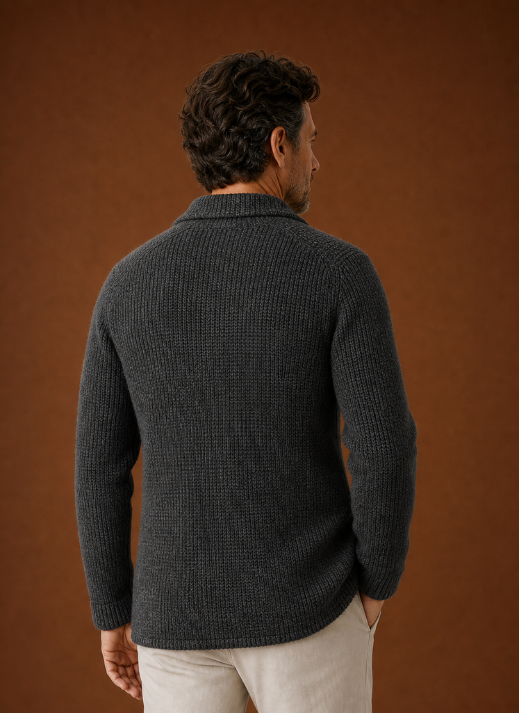 Men's Knit Blazer Cardigan - Button Front Layering Jacket | Areleon