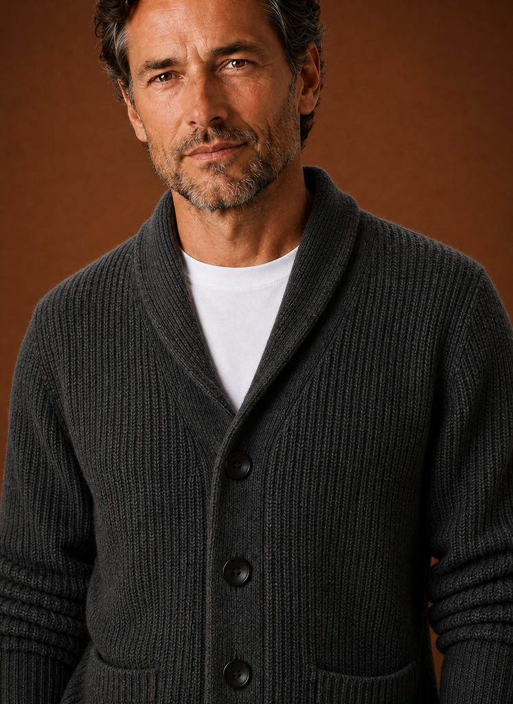 Men's Shawl Collar Cardigan - Knit Cardigan | Areleon