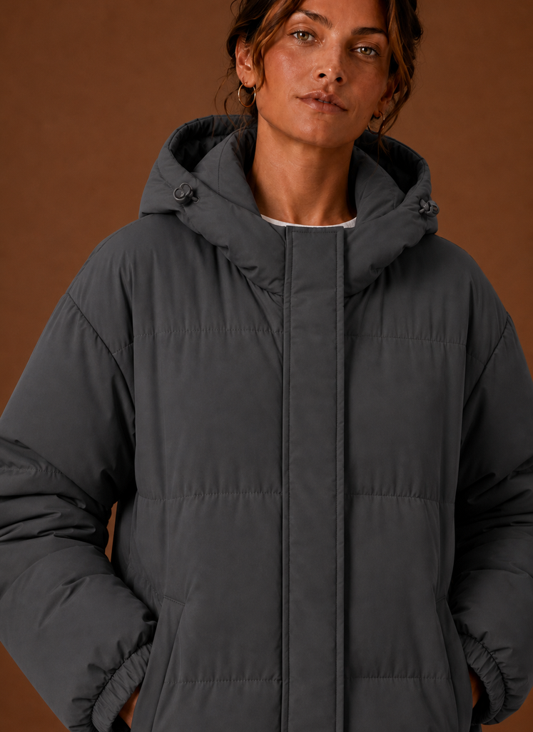 Women's Puffer Jacket - Hooded Winter Coat | Areleon