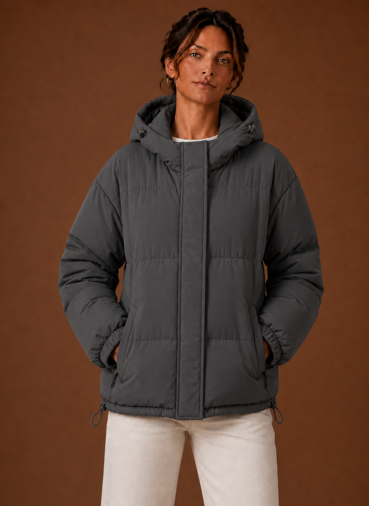 Women's Puffer Jacket - Hooded Winter Coat | Areleon