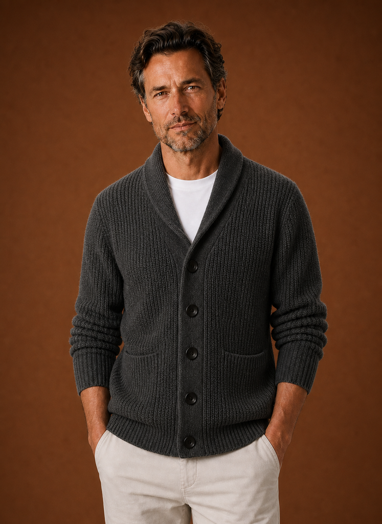 Men's Shawl Collar Cardigan - Knit Cardigan | Areleon