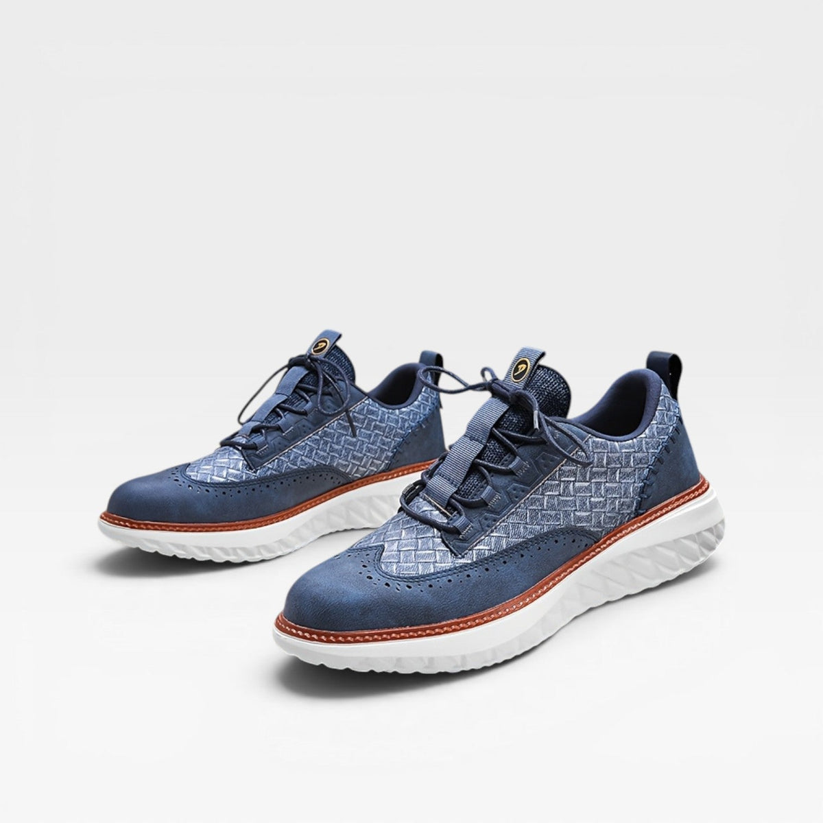 Men's Leather Brogue Trainers – Smart Casual Lace Up Sneakers