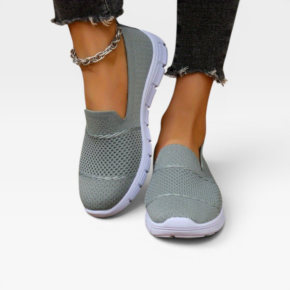 Women's Breathable Knit Slip On Sneakers – Lightweight Comfort Trainers