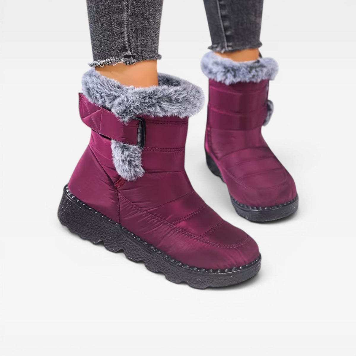 Women's Quilted Winter Boots – Faux Fur Lined Waterproof Snow Boots