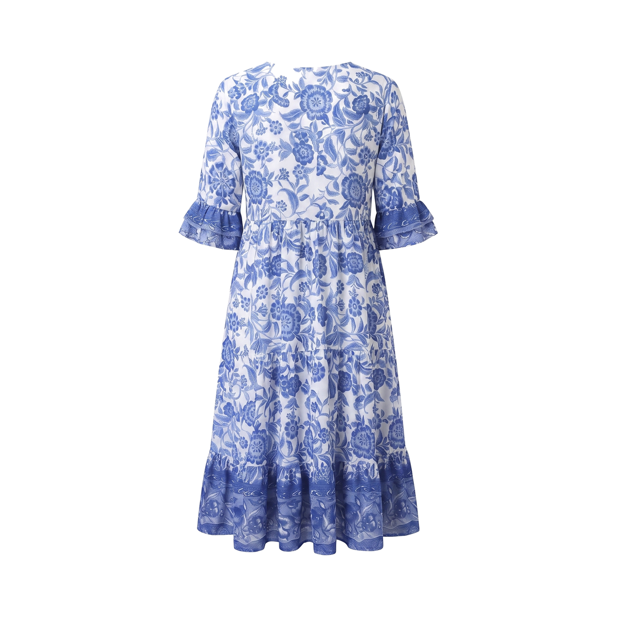 Floral Button Midi Dress