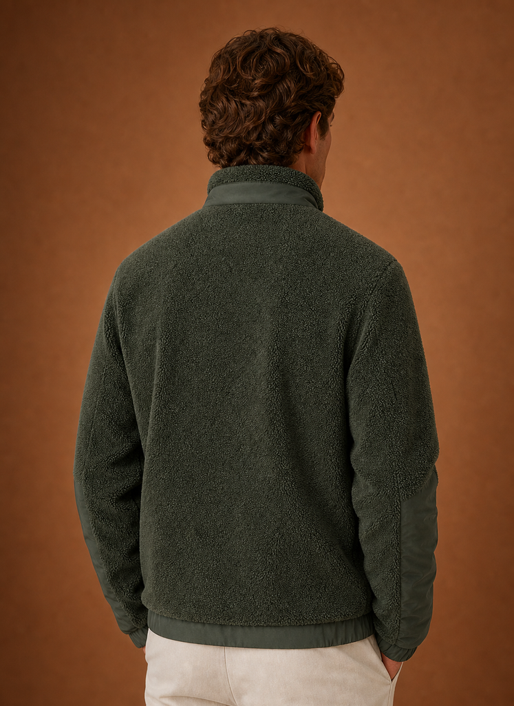 Men's Sherpa Fleece Jacket - Full-Zip Winter Coat | Areleon
