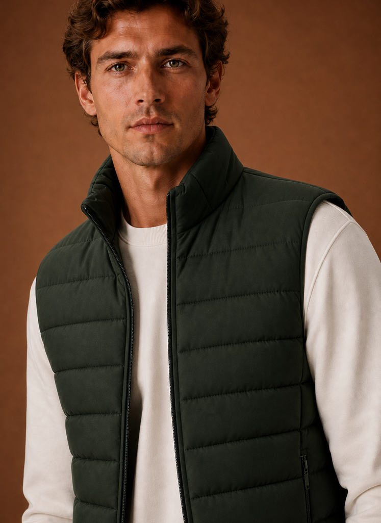 Men's Puffer Vest - Lightweight Quilted Winter Gilet | Areleon