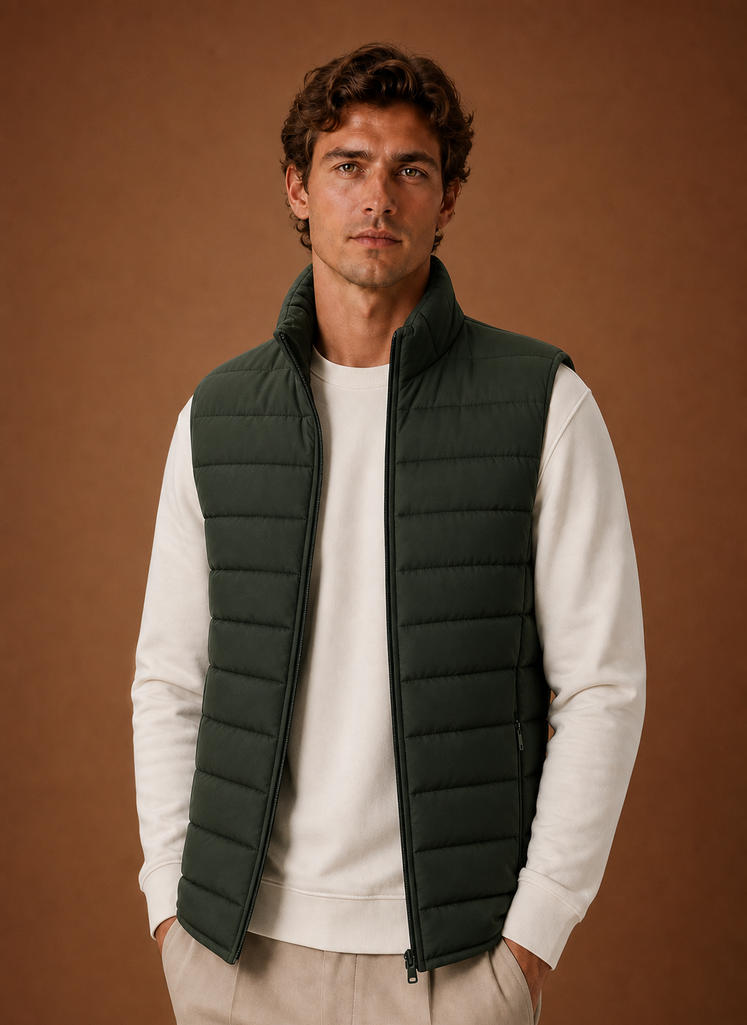 Men's Puffer Vest - Lightweight Quilted Winter Gilet | Areleon
