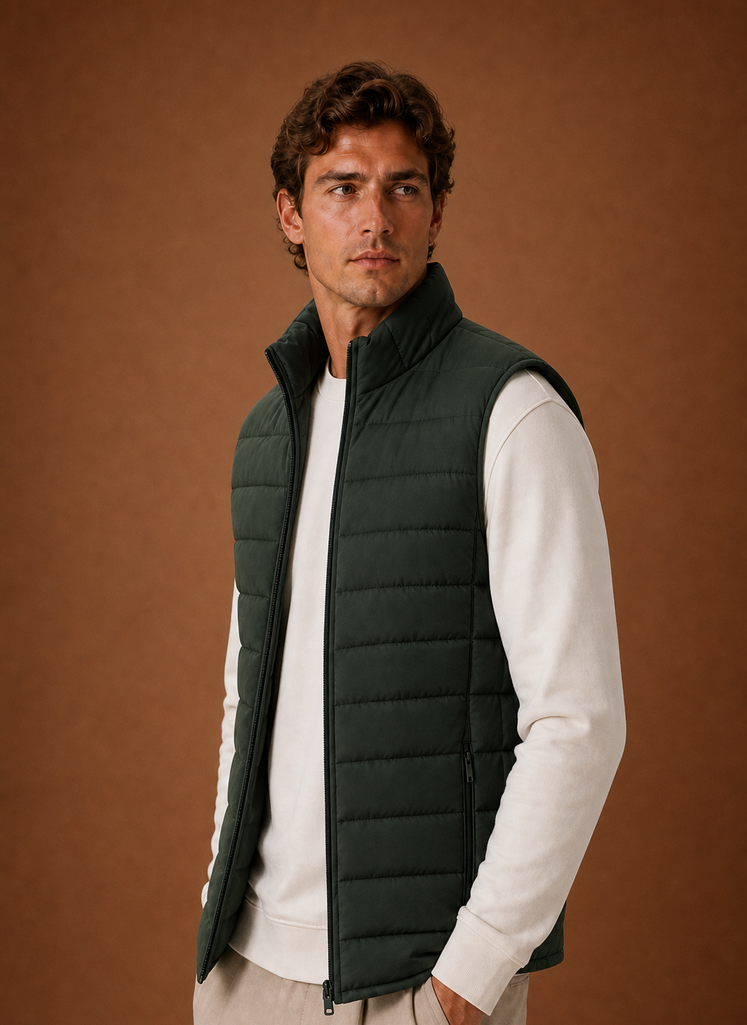 Men's Puffer Vest - Lightweight Quilted Winter Gilet | Areleon
