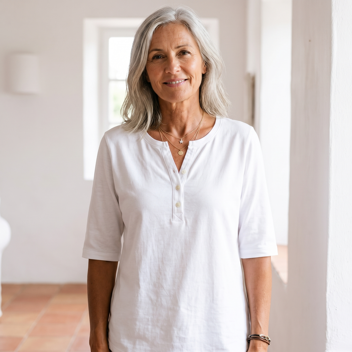 Henley Button Top
