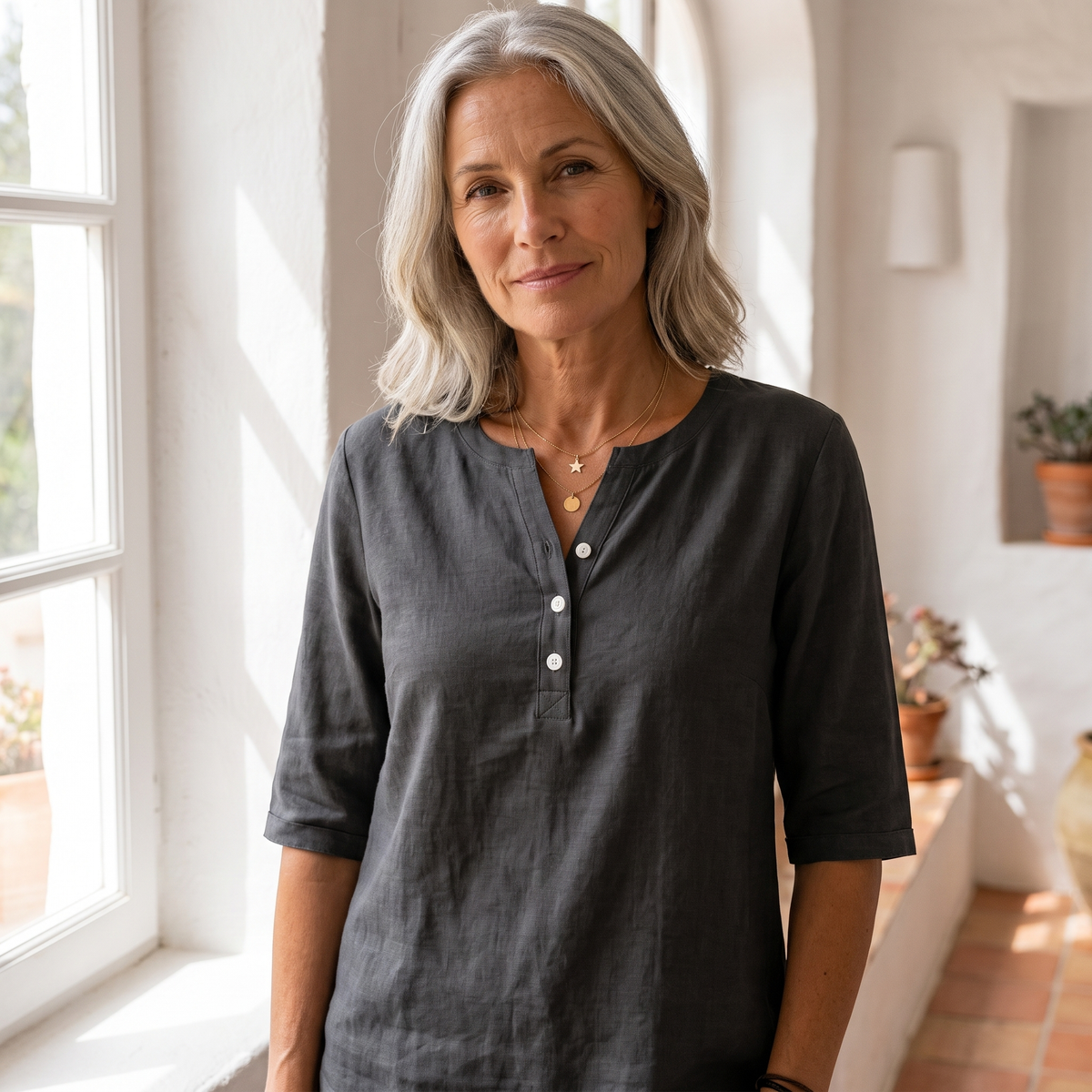 Henley Button Top