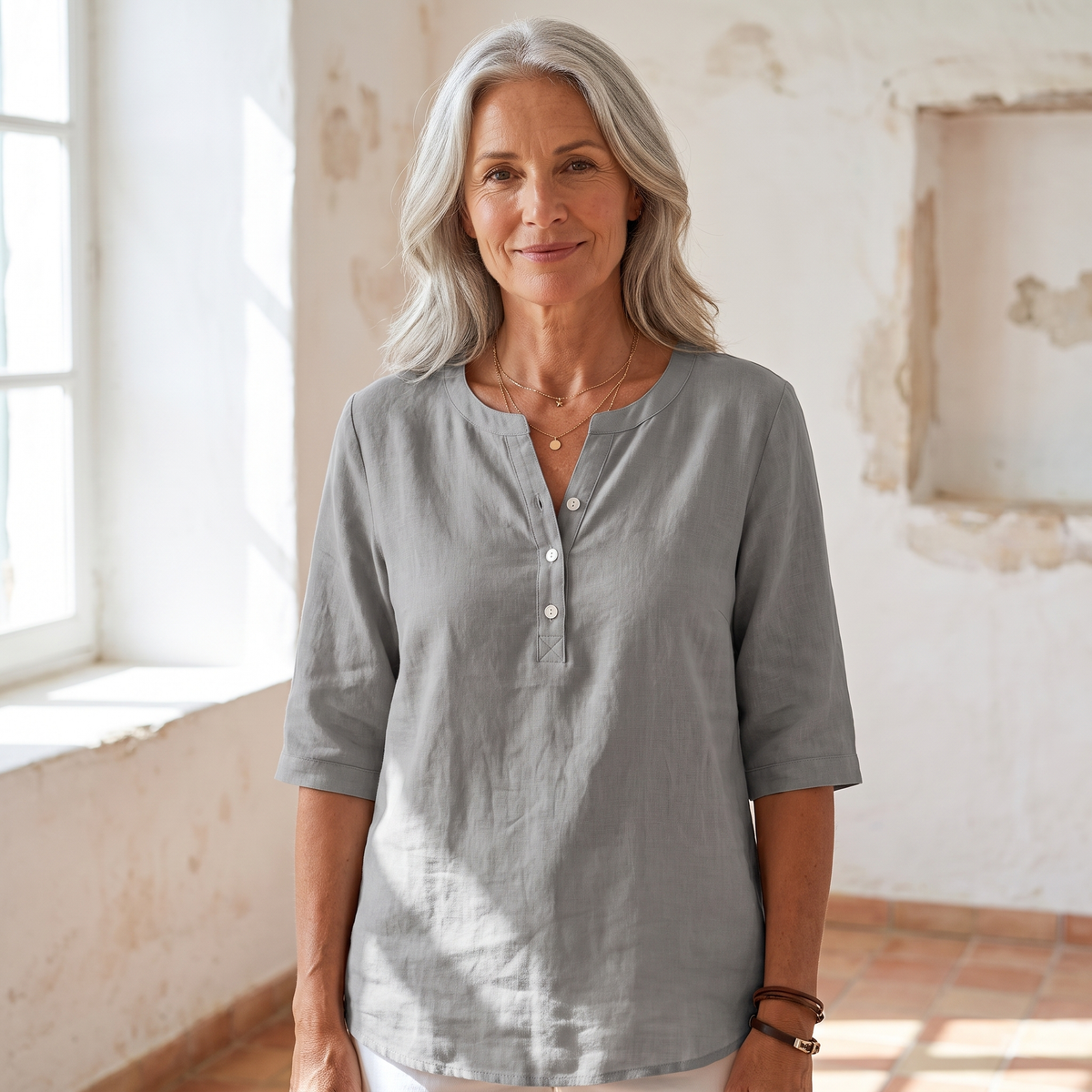 Henley Button Top