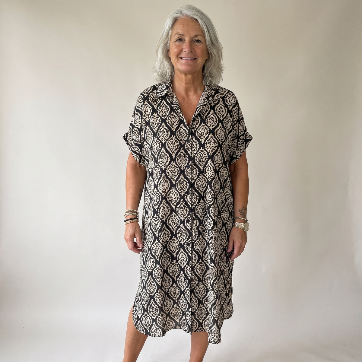 Printed Shirt Dress