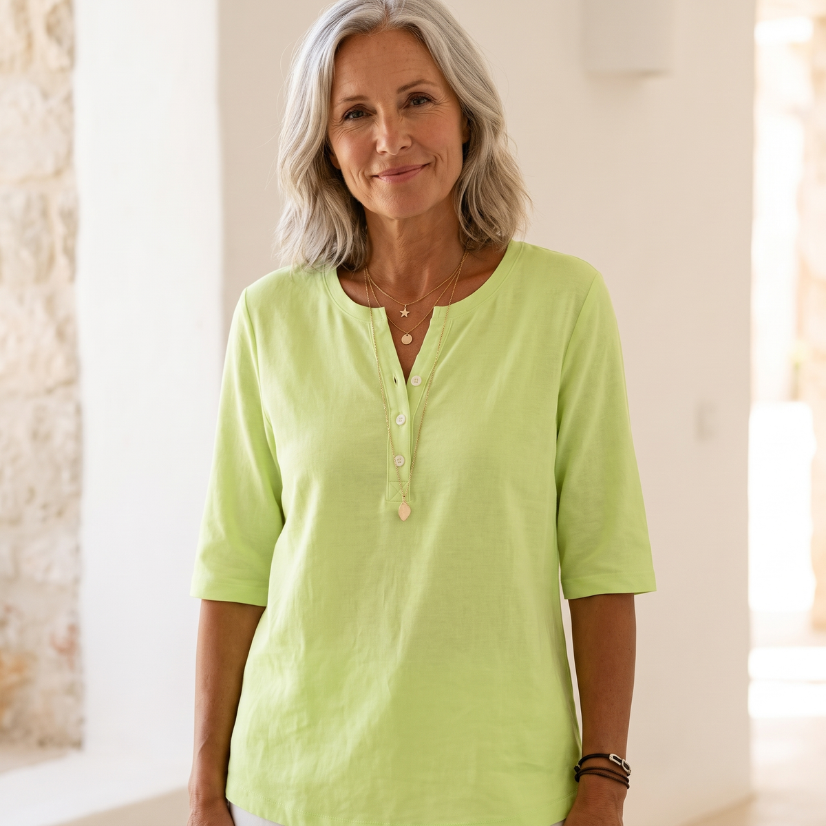 Henley Button Top