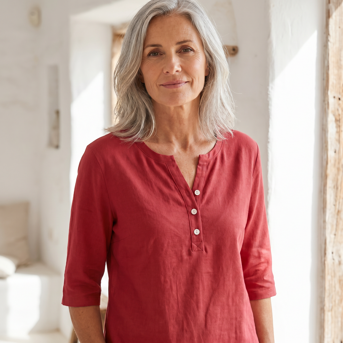 Henley Button Top