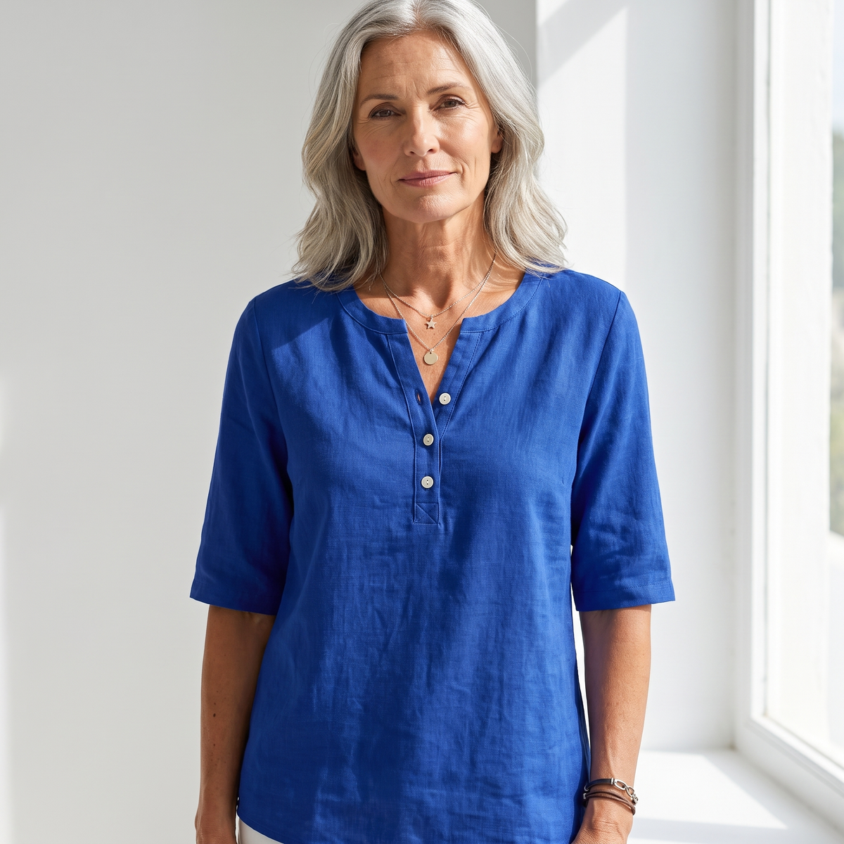 Henley Button Top