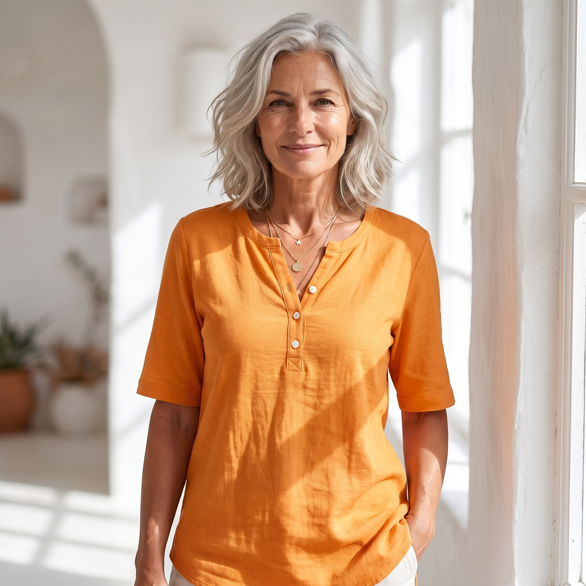 Henley Button Top
