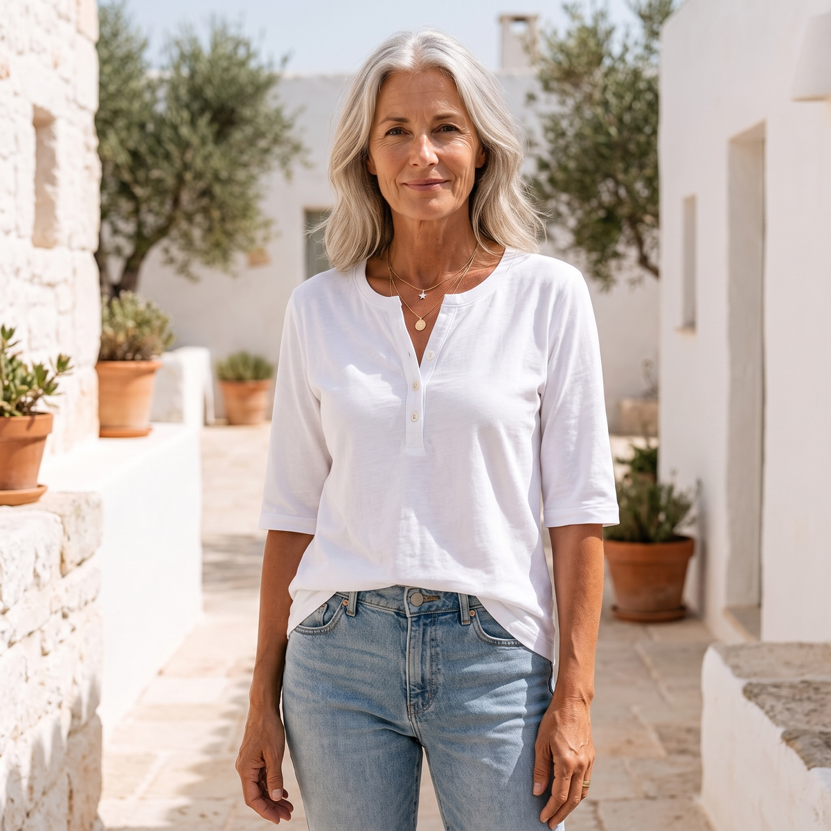 Henley Button Top