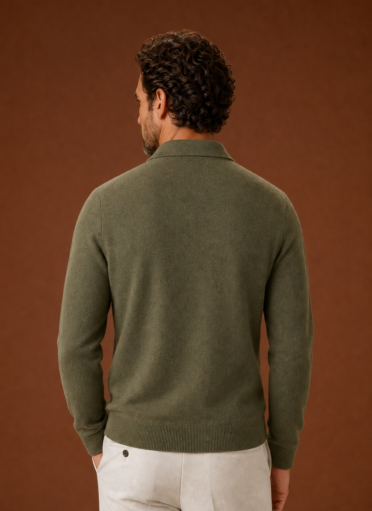 Men's Knit Jacket Full Zip Overshirt Smart Casual | Areleon