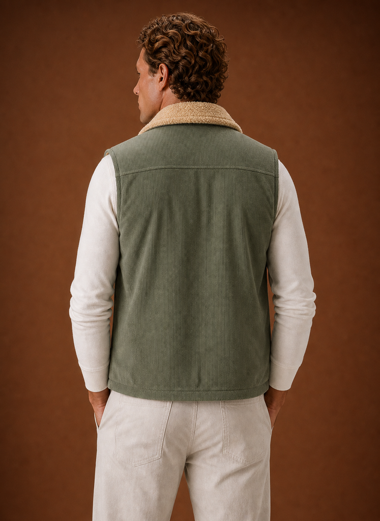Men's Sherpa-Lined Vest - Warm Winter Gilet | Areleon