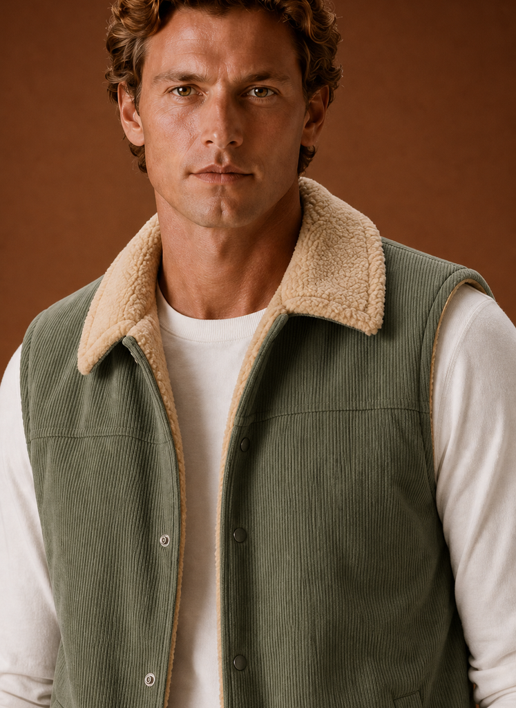 Men's Sherpa-Lined Vest - Warm Winter Gilet | Areleon