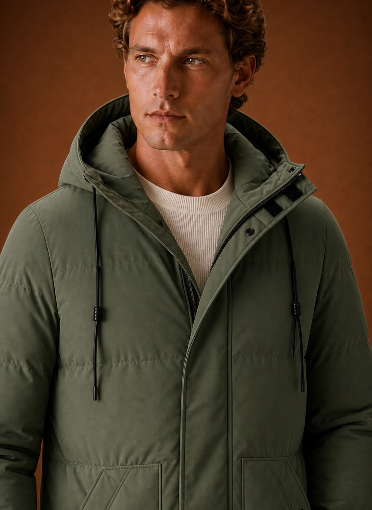 Men's Puffer Jacket - Hooded Parka Winter Coat | Areleon