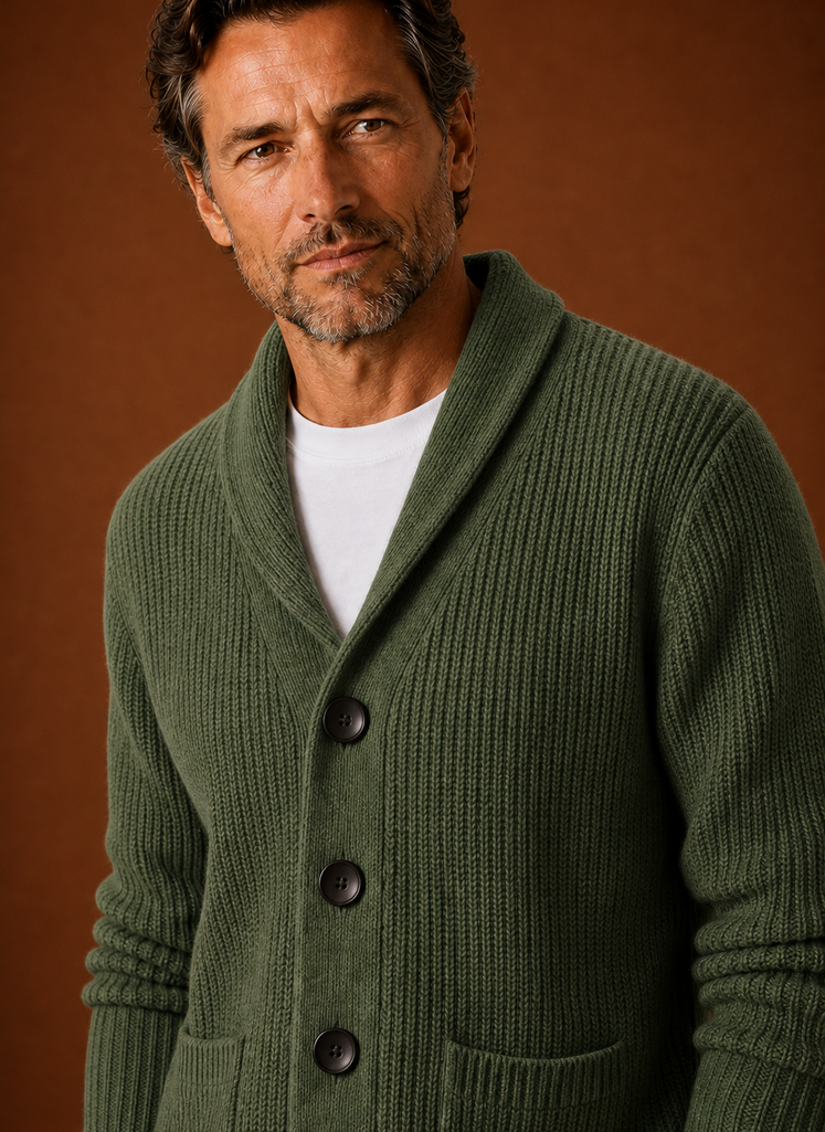 Men's Shawl Collar Cardigan - Knit Cardigan | Areleon
