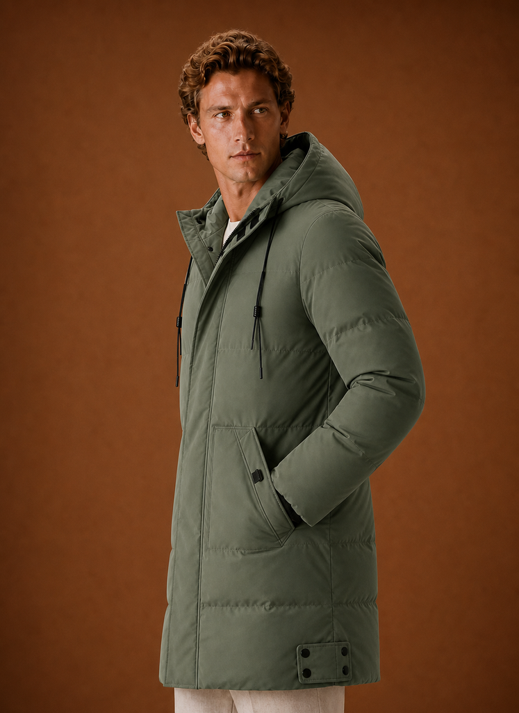 Men's Puffer Jacket - Hooded Parka Winter Coat | Areleon