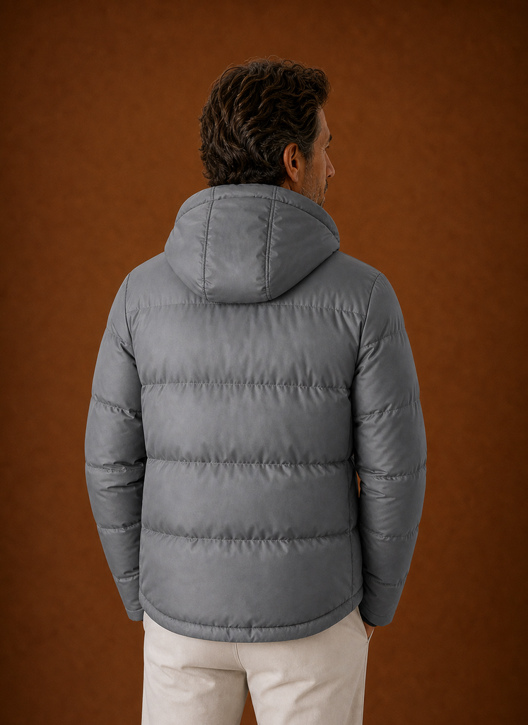 Men's Puffer Jacket Hooded Zip Front Cold-Weather Coat | Areleon