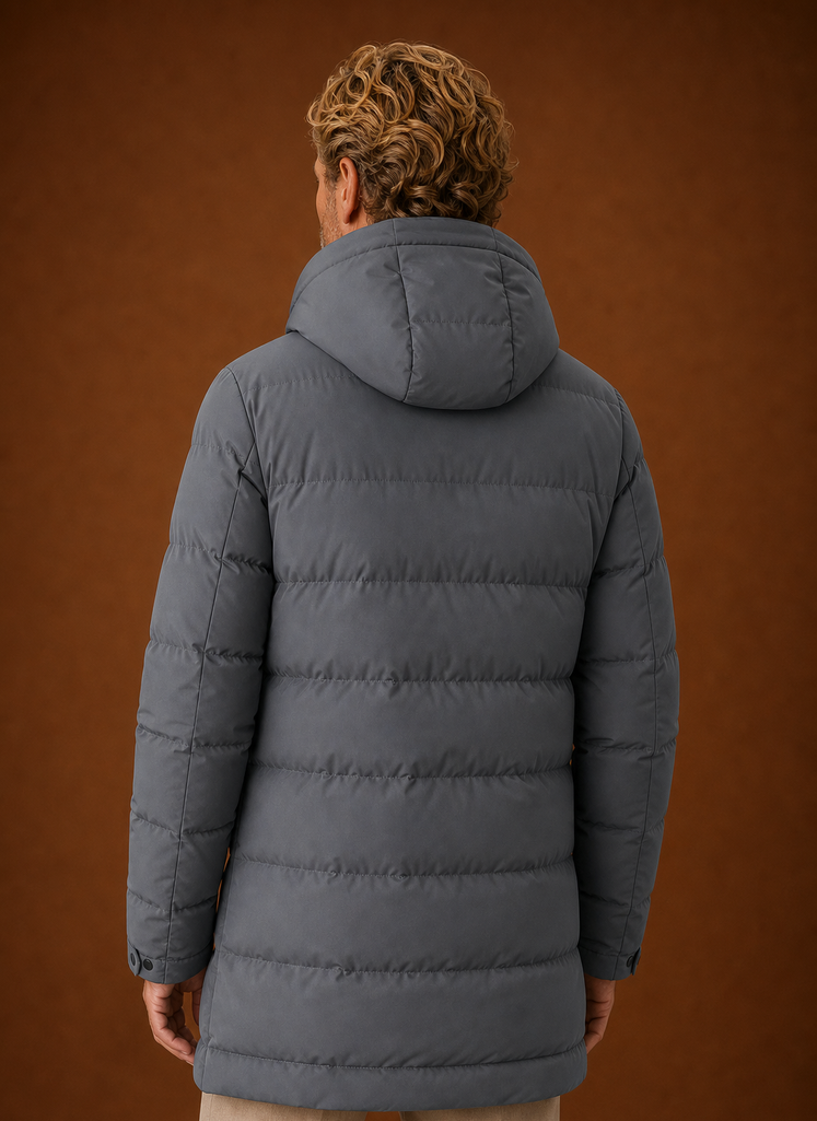 Men's Puffer Jacket - Long Hooded Insulated Winter Coat | Areleon