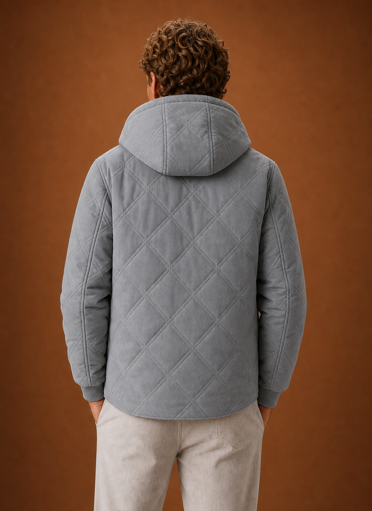 Men's Quilted Puffer Jacket - Hooded Faux-Fur Lined Winter Coat | Areleon