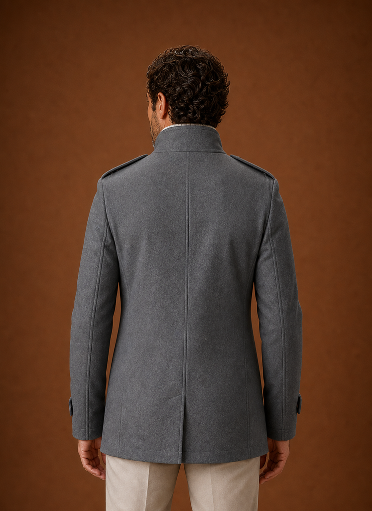 Men's Overcoat - Double-Breasted Button-Front Coat | Areleon