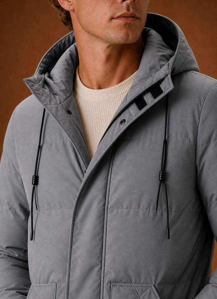 Men's Puffer Jacket - Hooded Parka Winter Coat | Areleon