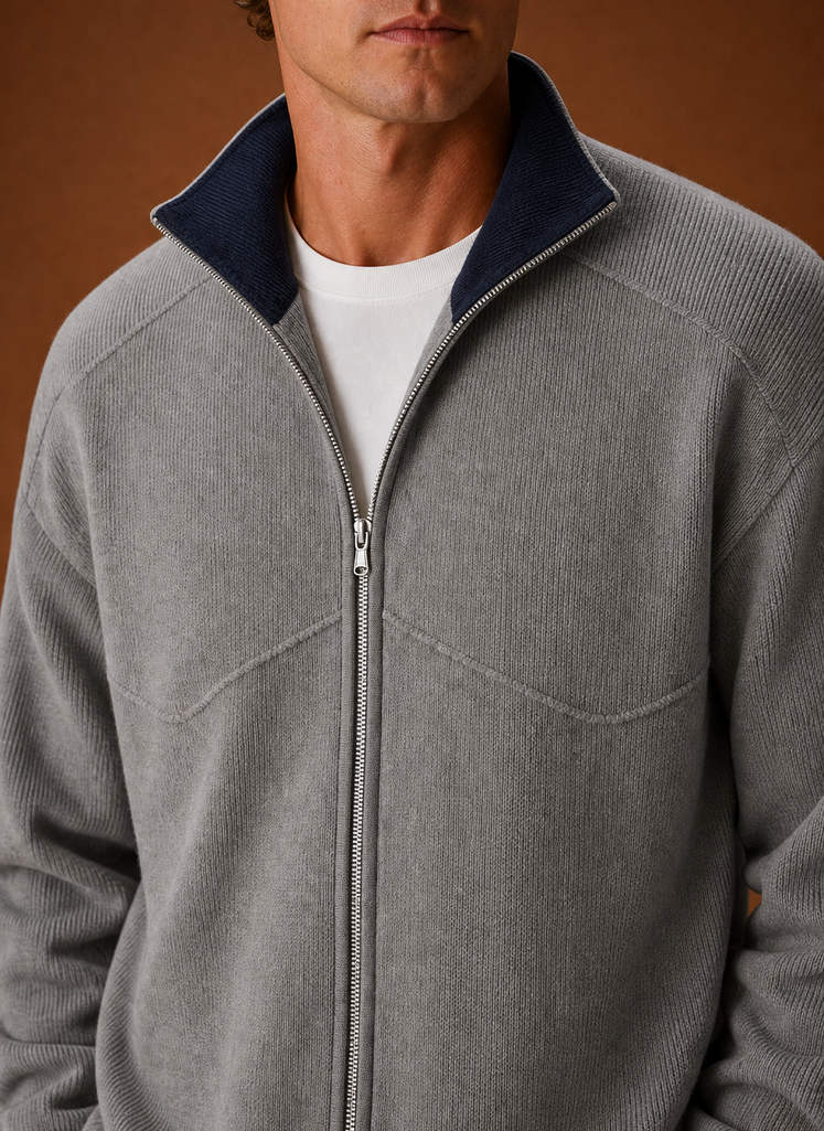 Men's Knit Cardigan - Full-Zip Sweater Jacket | Areleon