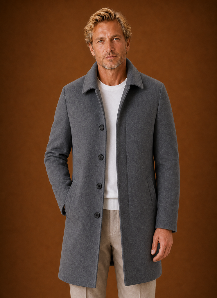 Men's Overcoat - Mid-Length Tailored Topcoat | Areleon
