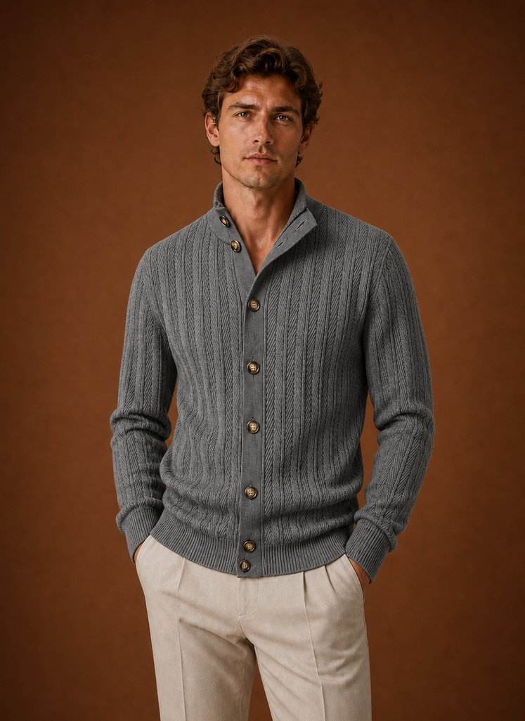 Men's Knit Cardigan - Button Front Sweater | Areleon