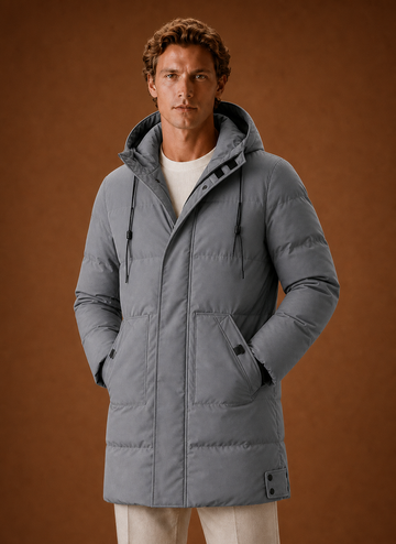 Men's Puffer Jacket - Hooded Parka Winter Coat | Areleon