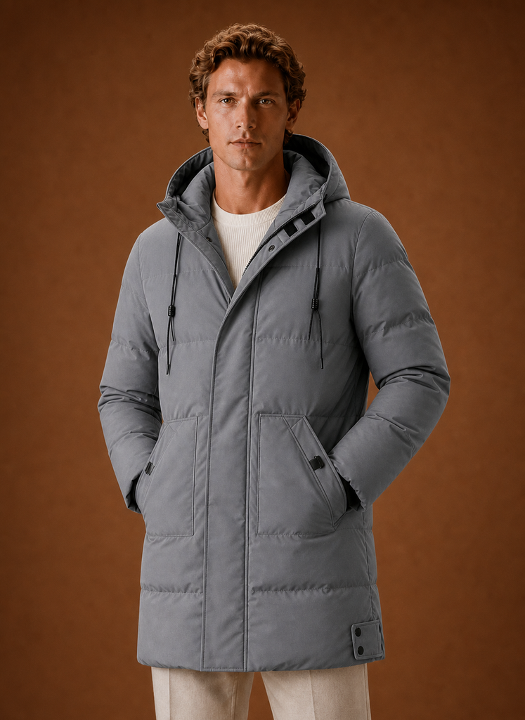 Men's Puffer Jacket - Hooded Parka Winter Coat | Areleon