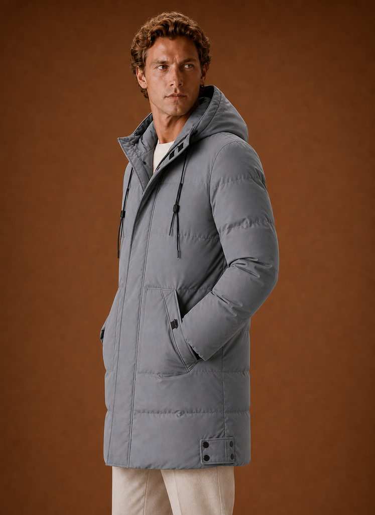 Men's Puffer Jacket - Hooded Parka Winter Coat | Areleon