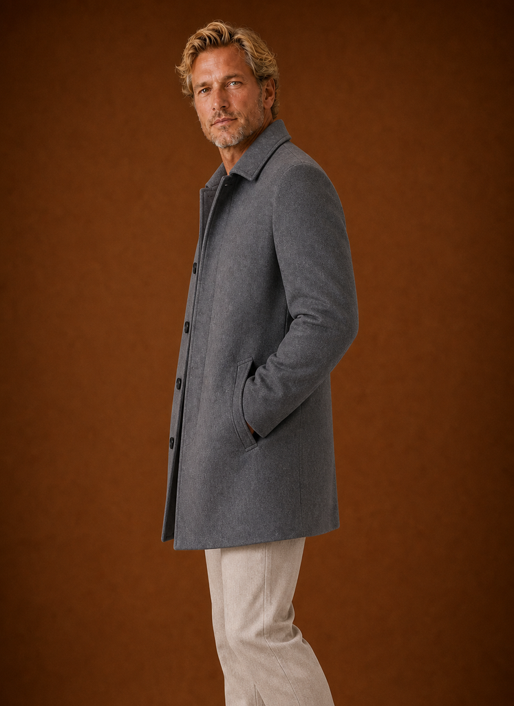 Men's Overcoat - Mid-Length Tailored Topcoat | Areleon
