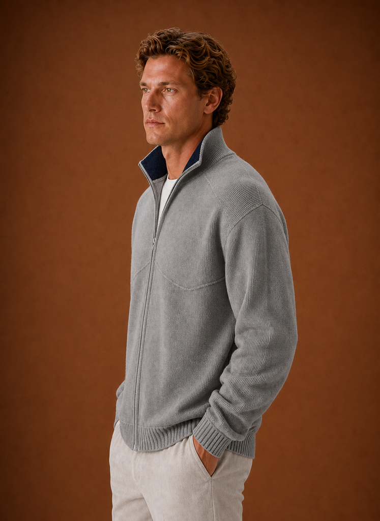 Men's Knit Cardigan - Full-Zip Sweater Jacket | Areleon