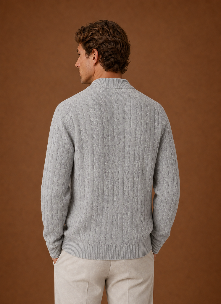 Men's Cable Knit Cardigan - Button Front Sweater | Areleon