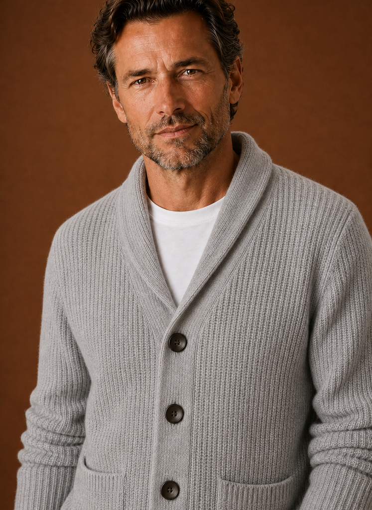 Men's Shawl Collar Cardigan - Knit Cardigan | Areleon