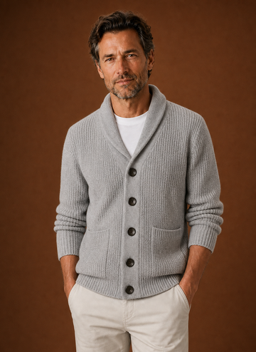 Men's Shawl Collar Cardigan - Knit Cardigan | Areleon