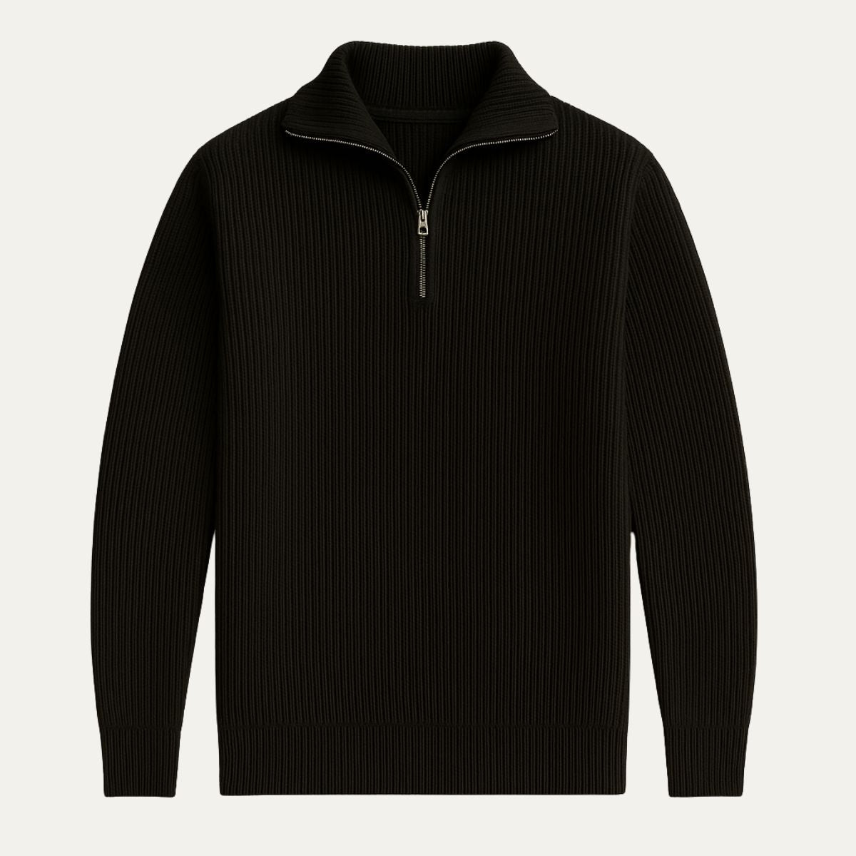 Merino Knitted Half-Zip-Pullover