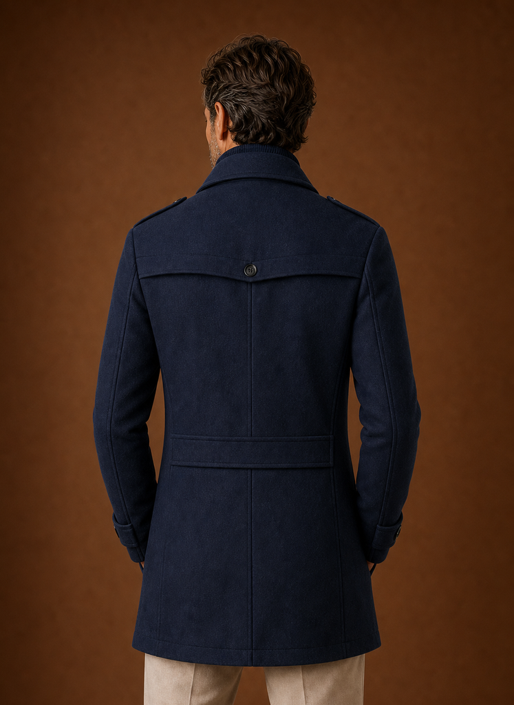 Men's Mid-Long Coat - Wool Blend Overcoat | Areleon