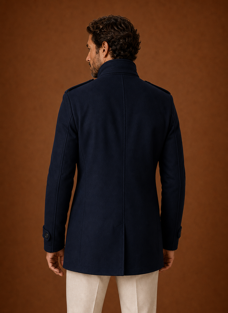 Men's Overcoat - Double-Breasted Button-Front Coat | Areleon