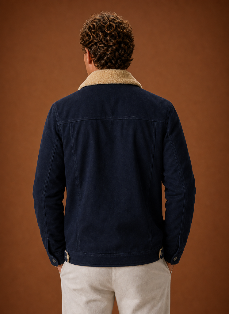 Men's Sherpa Jacket - Fleece Collar Lined Casual Jacket | Areleon