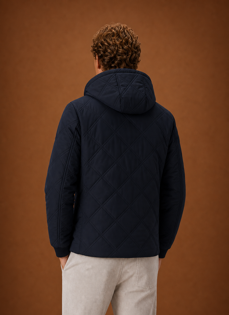 Men's Quilted Puffer Jacket - Hooded Faux-Fur Lined Winter Coat | Areleon