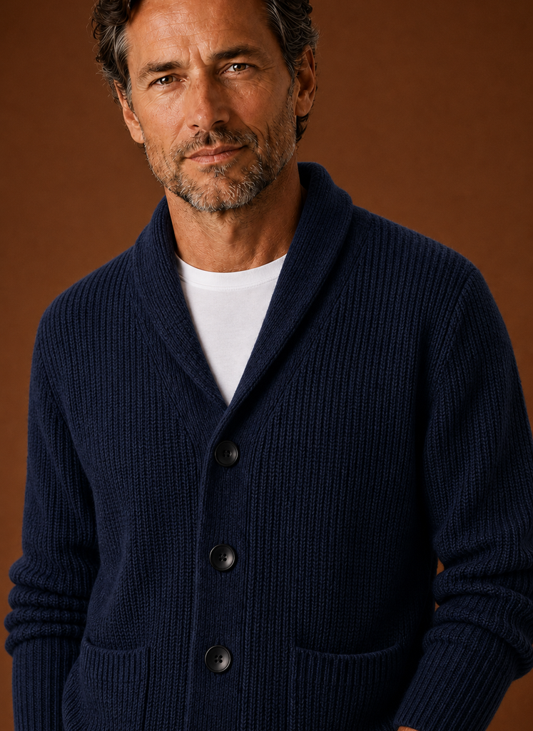 Men's Shawl Collar Cardigan - Knit Cardigan | Areleon